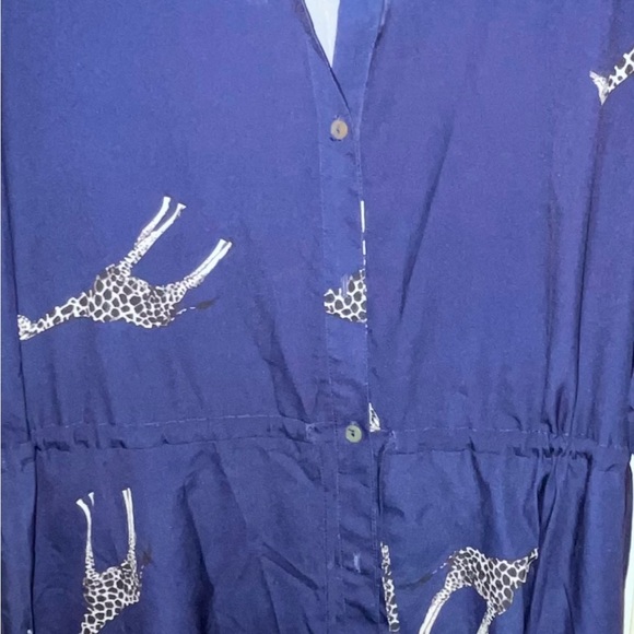 Smith & Willow Deep navy/purple, giraffe print, size medium. Playful, awesome. - Picture 5 of 7